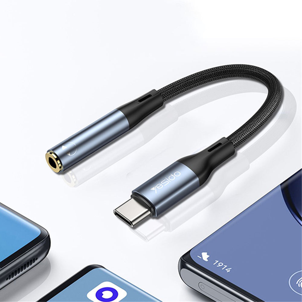 Adaptor Audio USB-C - 3.5mm Yesido YAU38, Negru