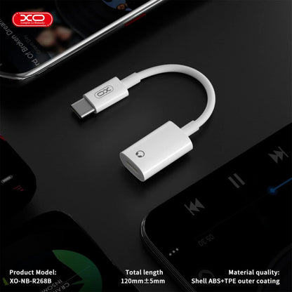Adaptor Audio USB-C - Lightning XO Design NB-R268B, Alb
