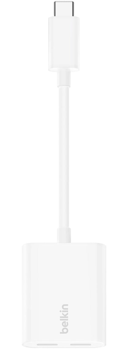 Adaptor Audio USB-C - USB-C / USB-C Belkin RockStar, Alb F7U081btWH