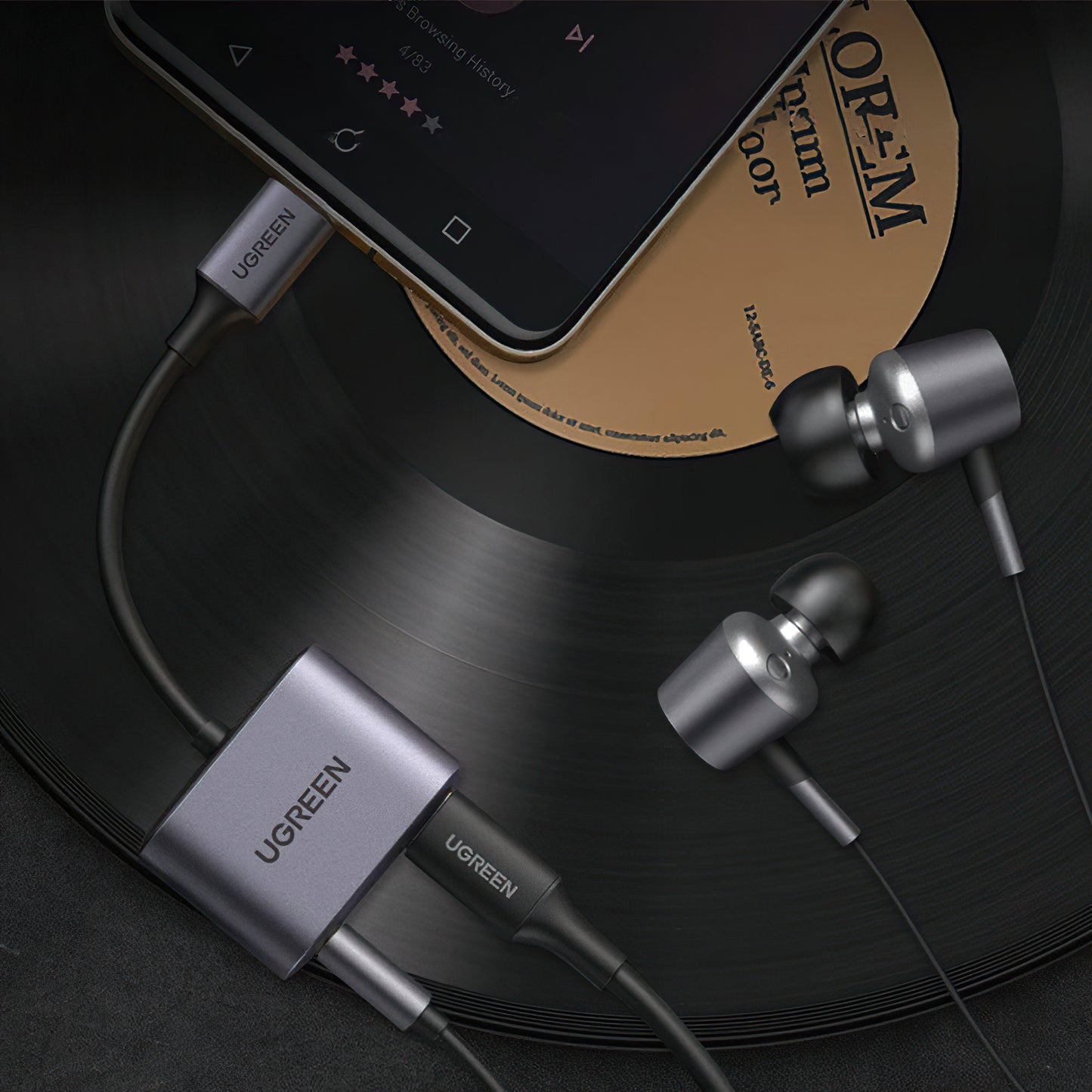 Adaptor Audio USB-C - 3.5mm / USB-C UGREEN CM231, Gri