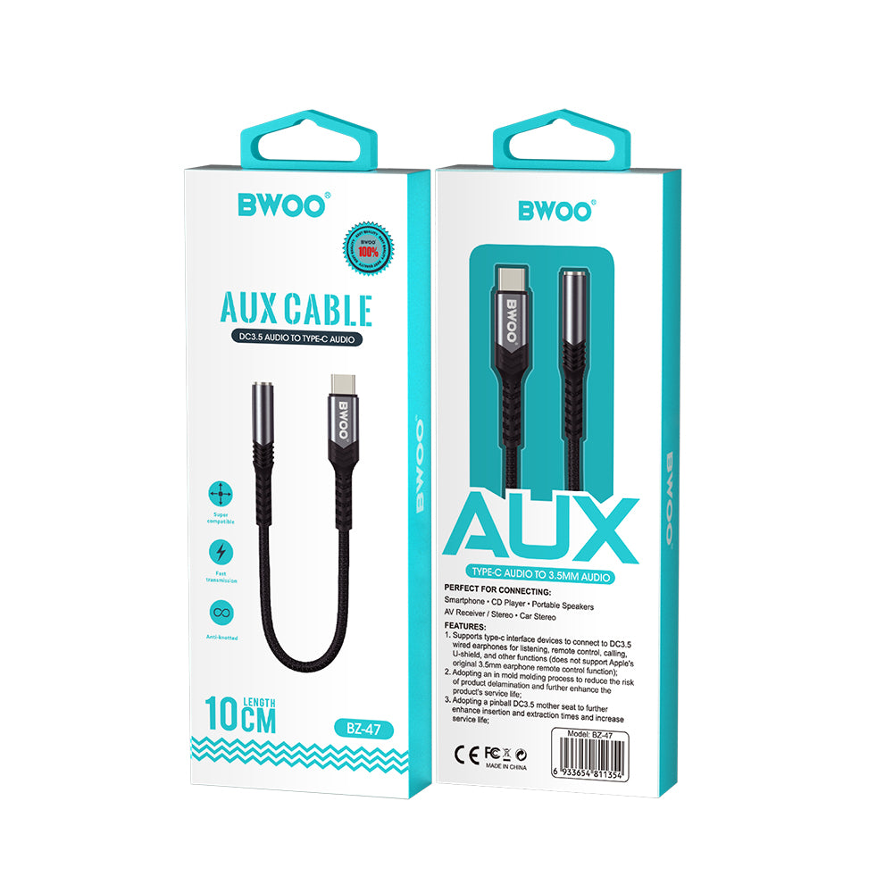 Adaptor Audio USB-C - 3.5mm BWOO BZ47, Negru