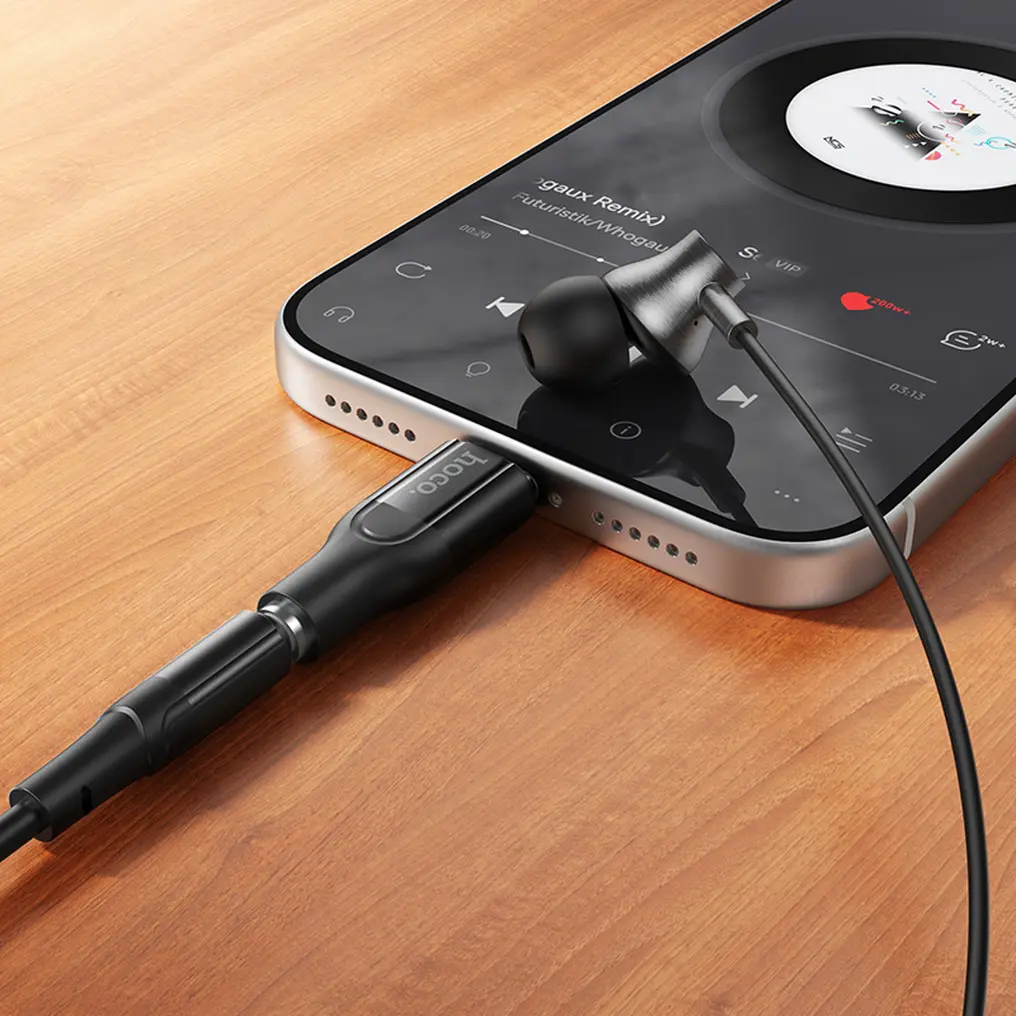 Adaptor Audio USB-C - 3.5mm HOCO UPA35, Negru