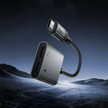 Adaptor Audio USB-C - USB-C / USB-C HOCO UPA34A, Gri