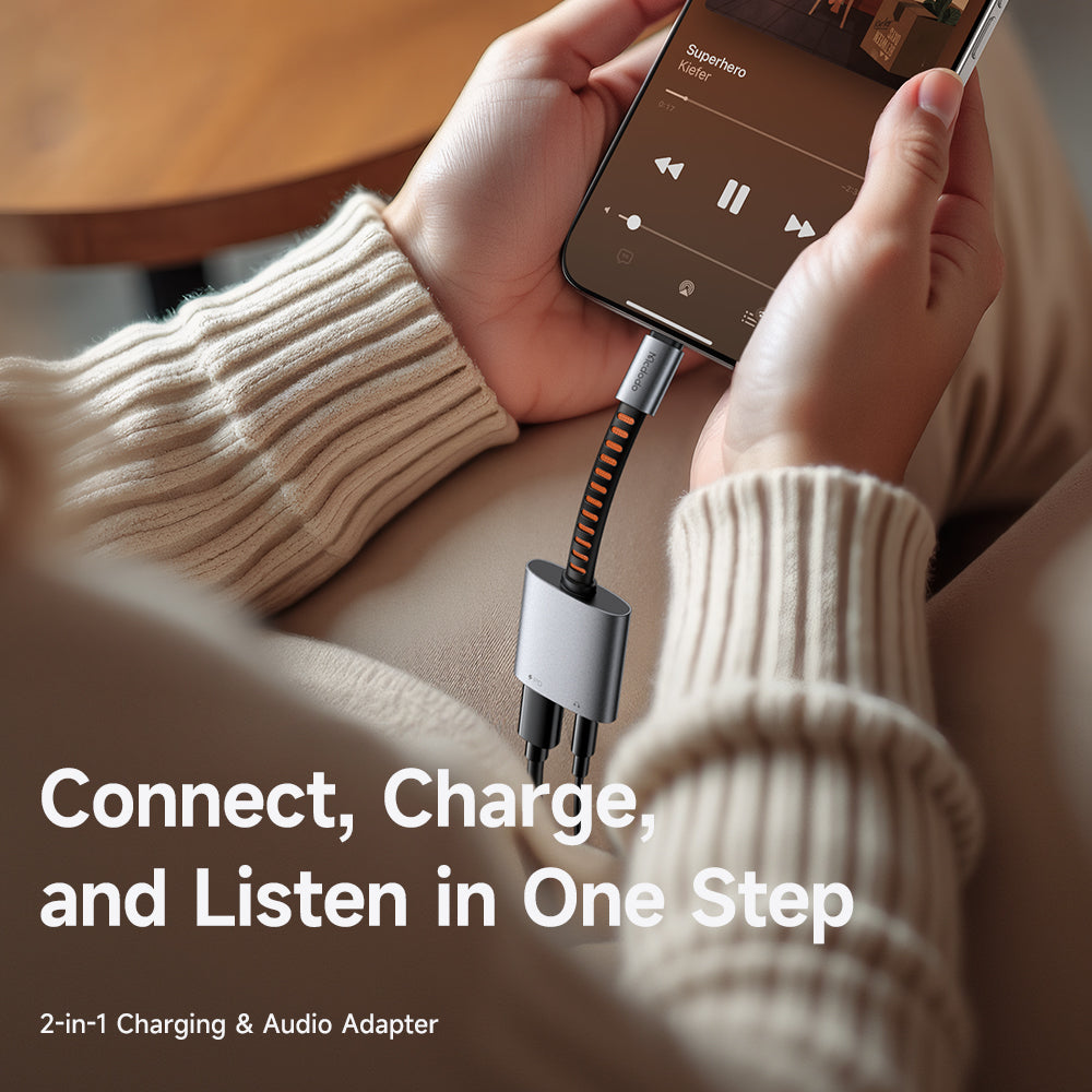 Adaptor Audio USB-C - USB-C / 3.5mm McDodo CA-3120, Gri