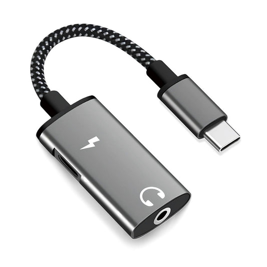 Adaptor Audio USB-C - USB-C / 3.5mm Techsuit AC22 AcustiCore, Gri