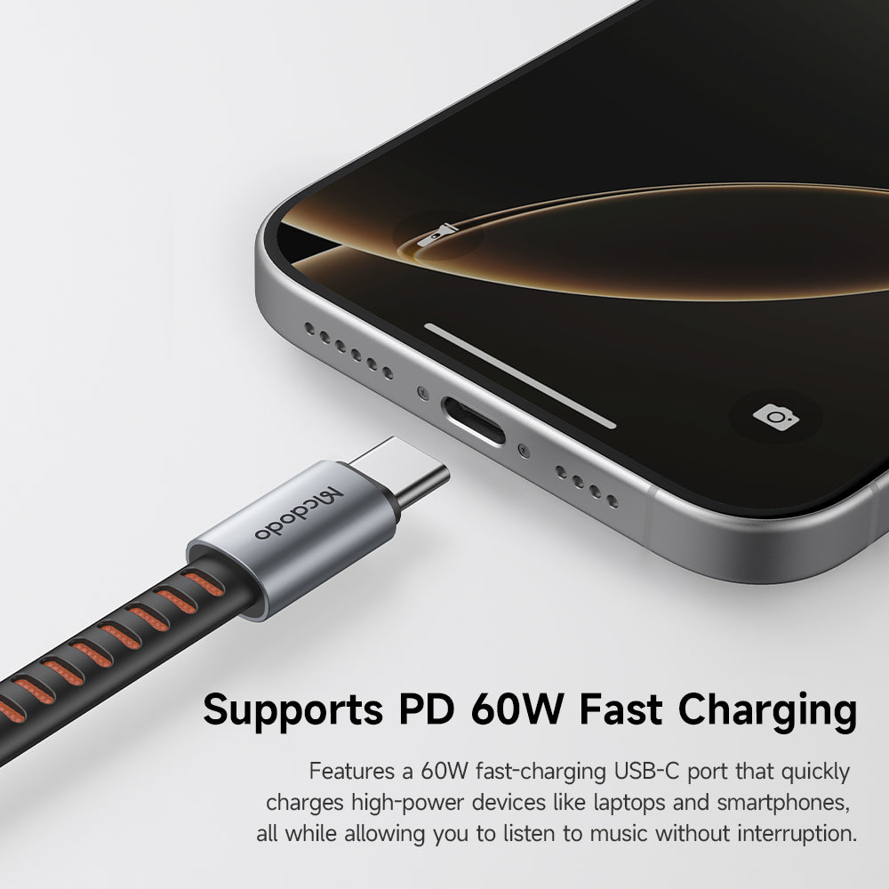 Adaptor Audio USB-C - USB-C / USB-C McDodo CA-3370, Gri