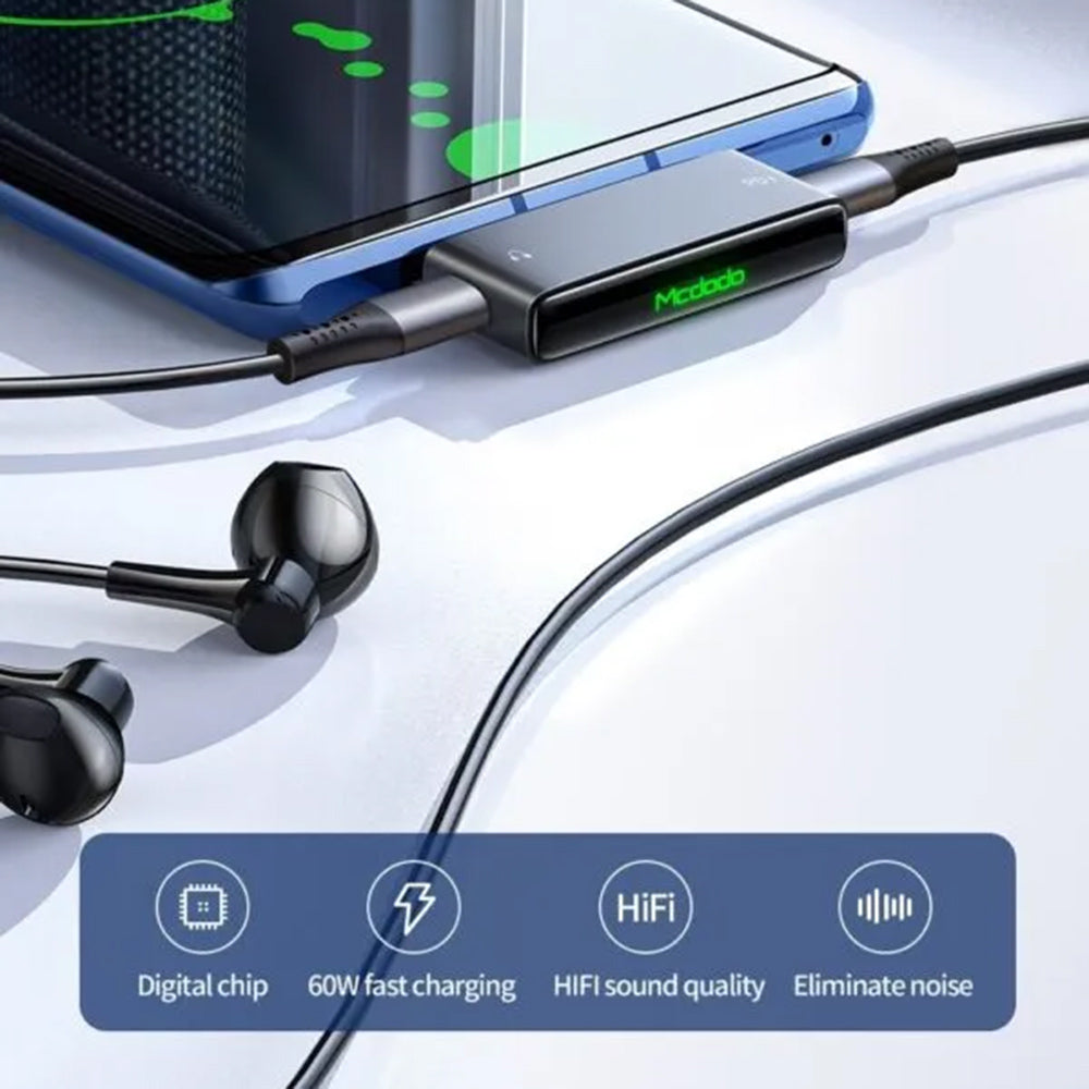 Adaptor Audio USB-C - USB-C / USB-C McDodo CA-7670, Negru