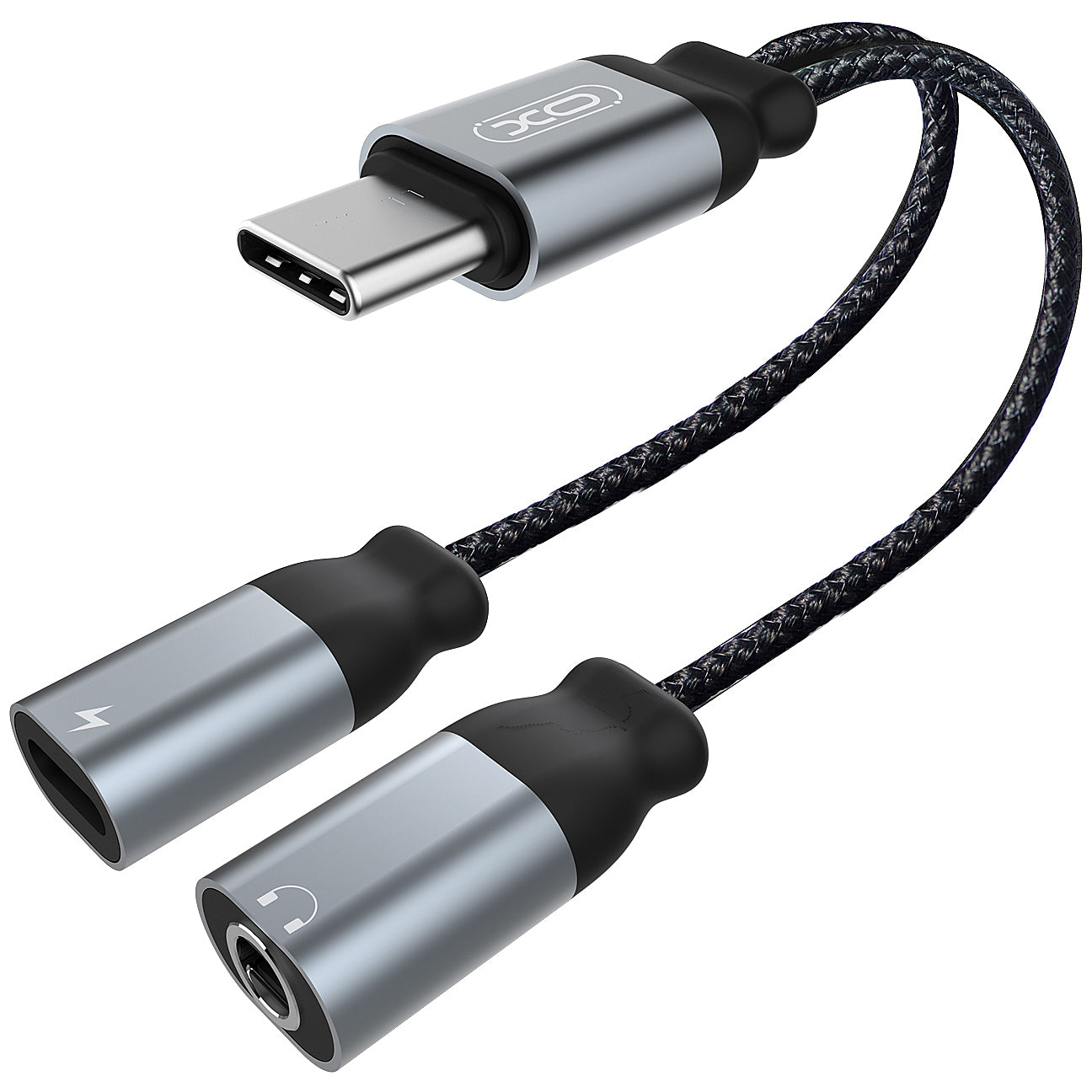 Adaptor Audio USB-C - USB-C / 3.5mm XO Design NBR160B, Negru