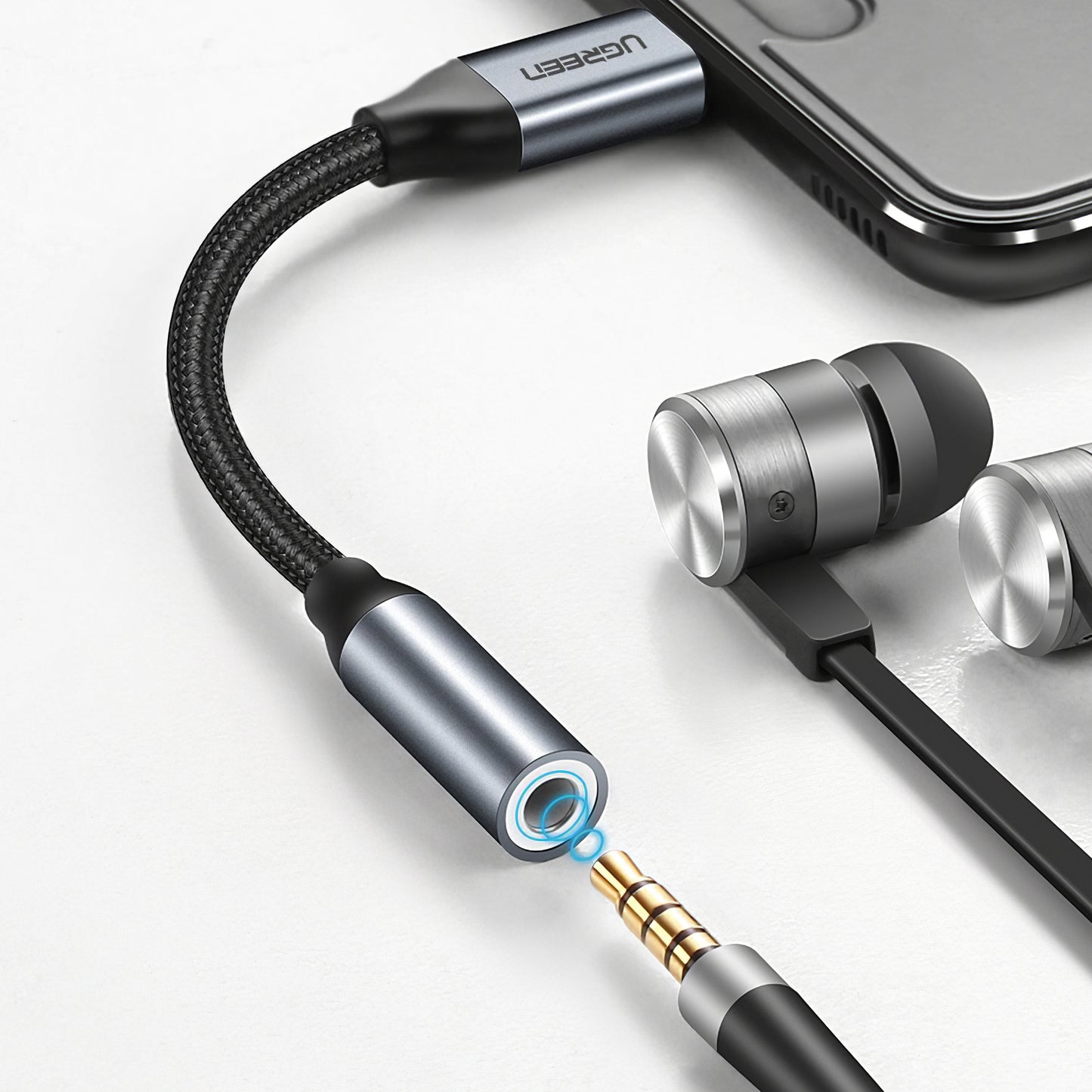 Adaptor Audio USB-C - 3.5mm UGREEN AV142, Gri