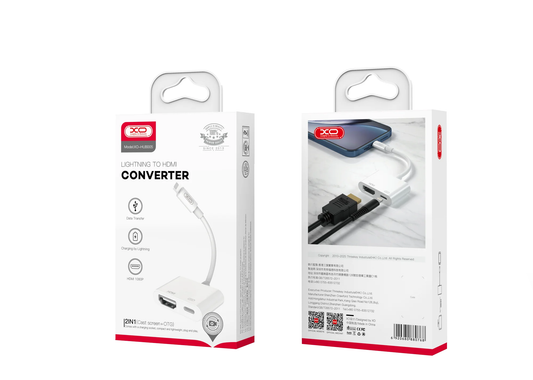 Adaptor Audio si Video Lightning - HDMI / Lightning XO Design HUB005, Alb