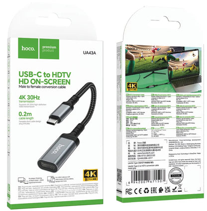 Adaptor Audio si Video USB-C - HDMI HOCO UA43A, Gri