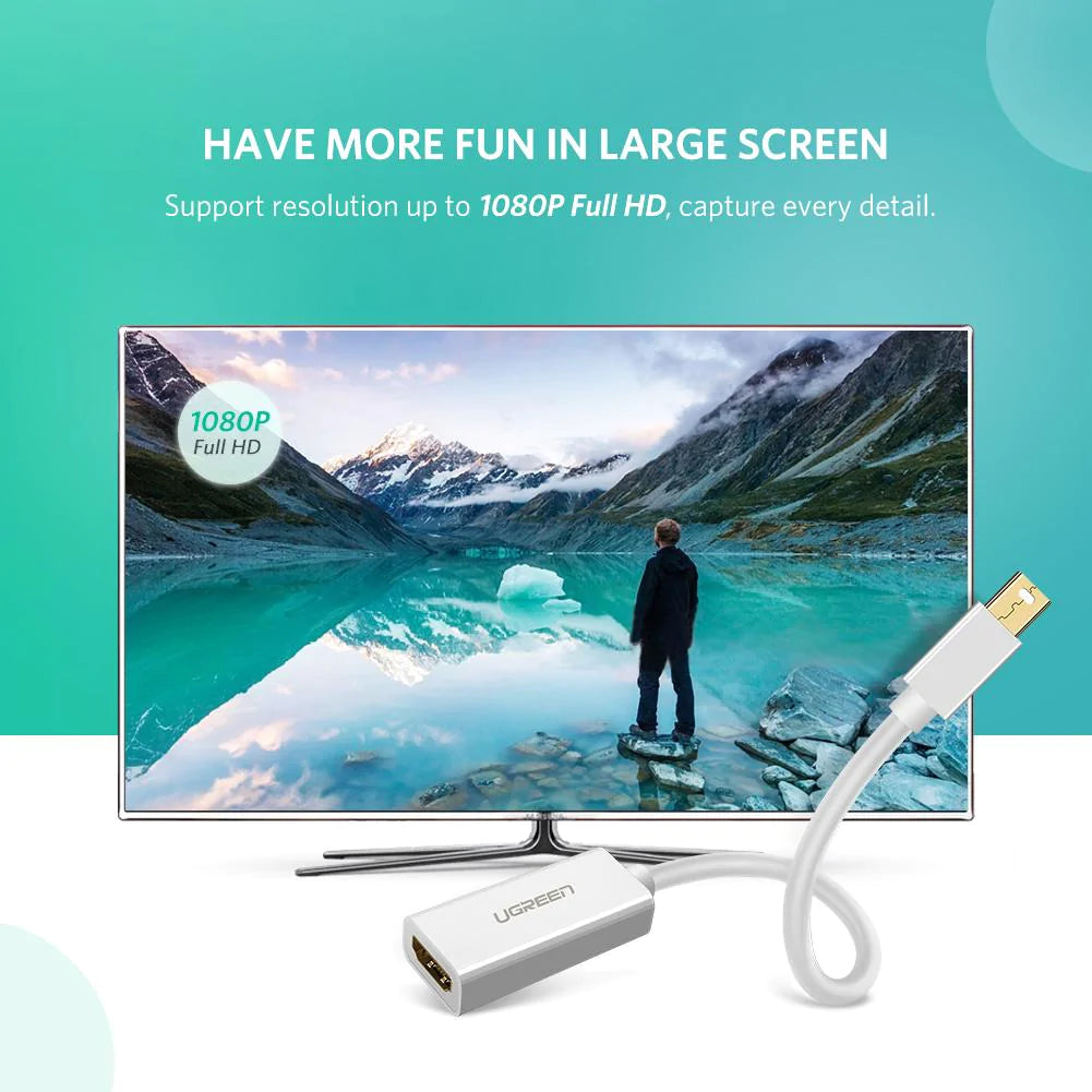 Adaptor Video UGREEN MD112 (10461),  MiniDisplayPort - HDMI, Negru