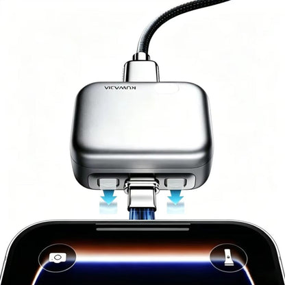 Adaptor Auto Disconnect USB-C KUWAJIA KH-51 pentru Alimentare cu Deconectare Automata si Protectie Baterie, Argintiu