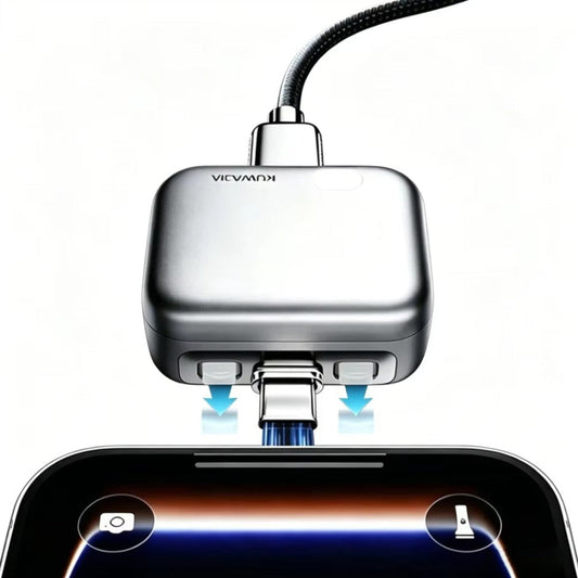 Adaptor Auto Disconnect USB-C KUWAJIA KH-51 pentru Alimentare cu Deconectare Automata si Protectie Baterie, Argintiu