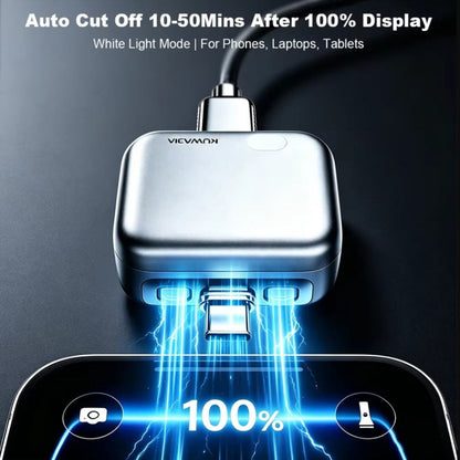Adaptor Auto Disconnect USB-C KUWAJIA KH-51 pentru Alimentare cu Deconectare Automata si Protectie Baterie, Argintiu