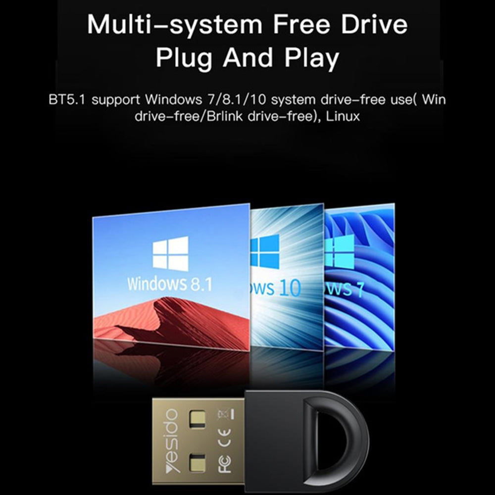 Adaptor Bluetooth USB Yesido YAU34, Negru