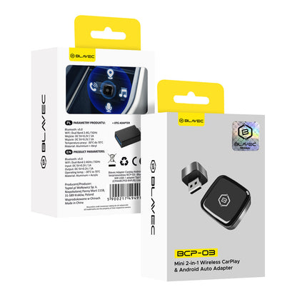 Adaptor Carplay / Android Auto Wireless Blavec BCP-03 pentru Apple iPhone / Android Series