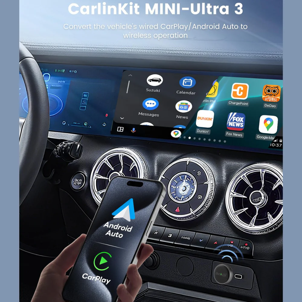 Adaptor Carplay / Android Auto Wireless Carlinkit Mini Ultra3 pentru Apple iPhone / Android Series