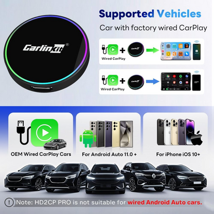 Adaptor Carplay / Android Auto Wireless Carlinkit HD2CP Pro pentru Apple iPhone / Android Series