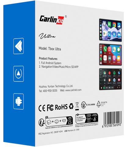Adaptor Carplay / Android Auto Wireless Carlinkit TBox Ultra 2 pentru Apple iPhone / Android Series, 8GB RAM / 128GB
