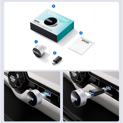 Adaptor Carplay / Android Auto Wireless Ottocast Mini Slim Tube pentru Apple iPhone / Android Series CP88-T4