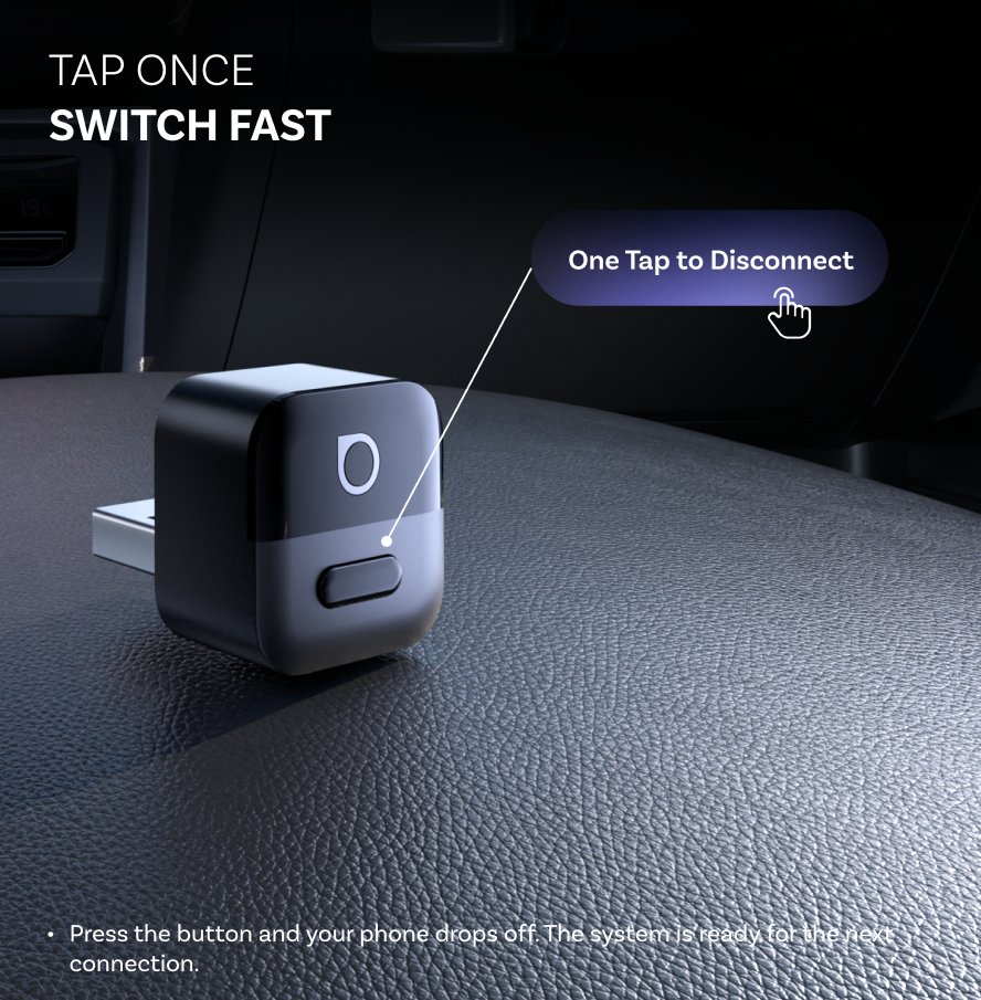 Adaptor Carplay / Android Auto Wireless Ottocast Mini Pico Style A pentru Apple iPhone / Android Series CA525-T