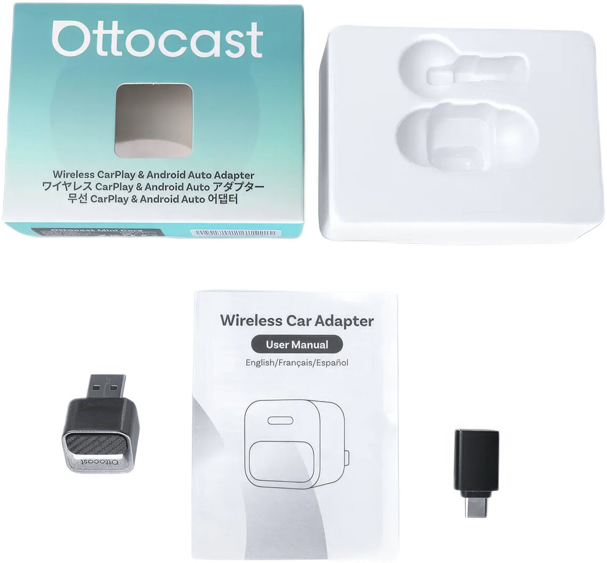 Adaptor Carplay / Android Auto Wireless Ottocast Mini Pico Style B pentru Apple iPhone / Android Series CA525-T3