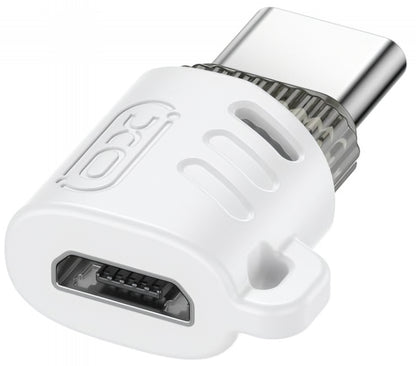 Adaptor Date si Incarcare microUSB - USB-C XO Design NB256G, Alb