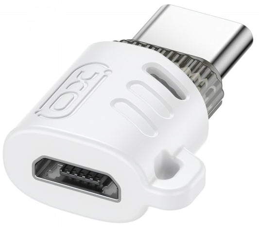 Adaptor Date si Incarcare microUSB - USB-C XO Design NB256G, Alb