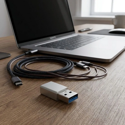 Adaptor Date si Incarcare USB-C - USB-A Blue Star, Alb