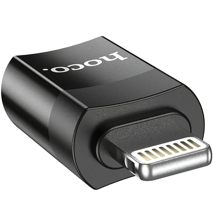 Adapter do ładowania i transmisji danych USB-C - Lightning HOCO UA17, czarny 