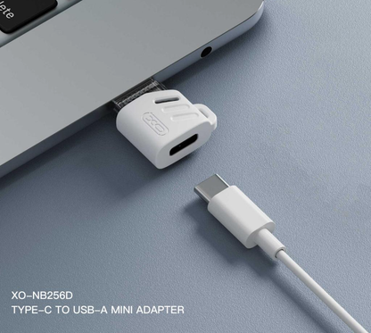 Adaptor Date si Incarcare USB-C - USB-A XO Design NB256D, Alb