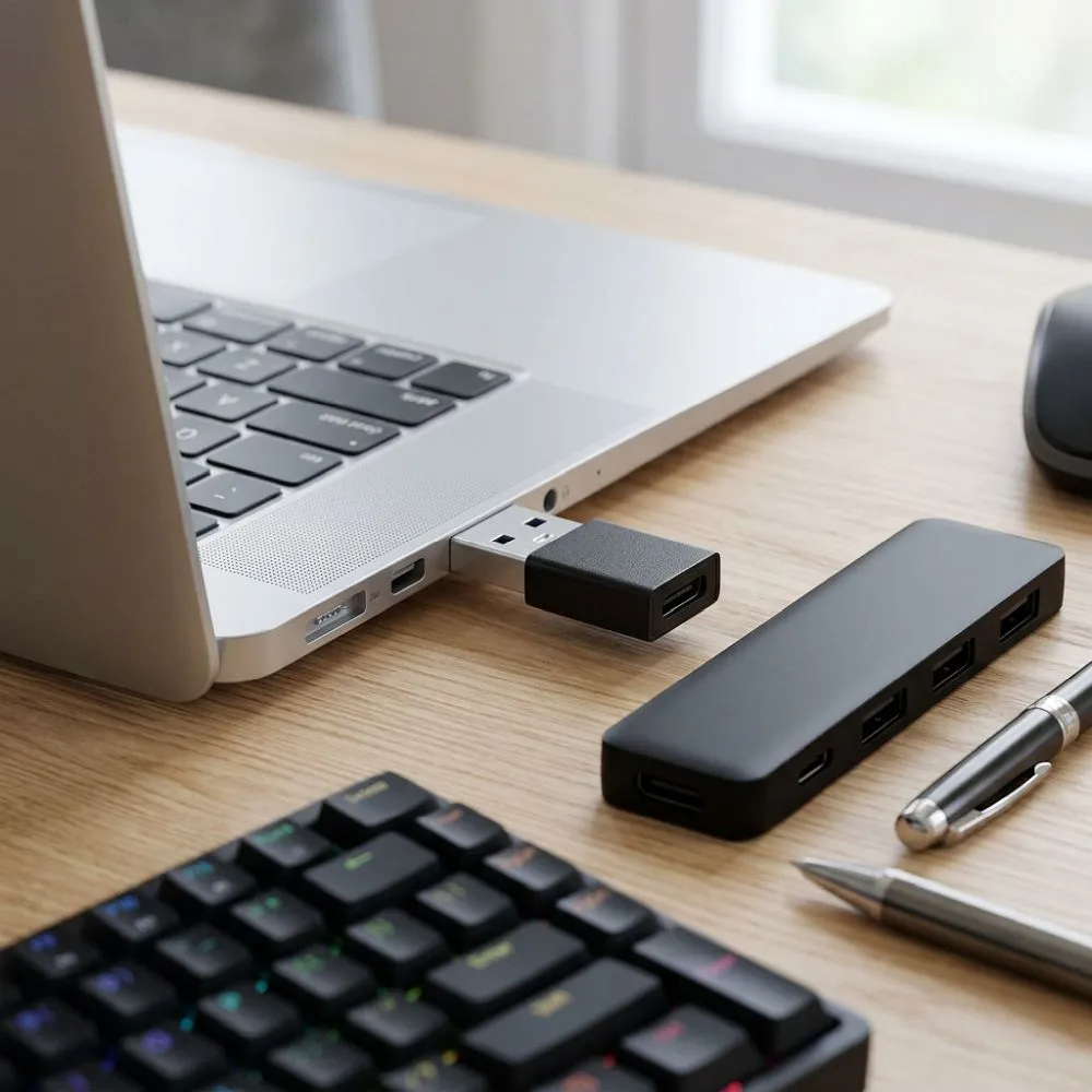 Adaptor Date si Incarcare USB-C - USB-A Blue Star, Negru