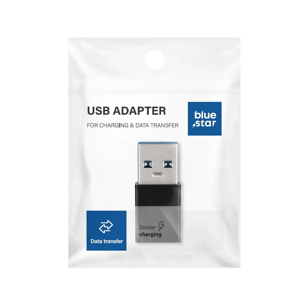 Adaptor Date si Incarcare USB-C - USB-A Blue Star, Negru