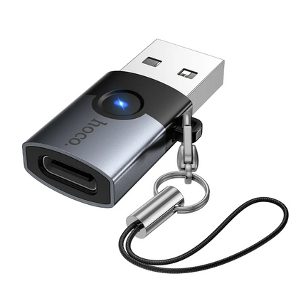 Adaptor Date si Incarcare USB-C - USB-A HOCO UA46B, Gri