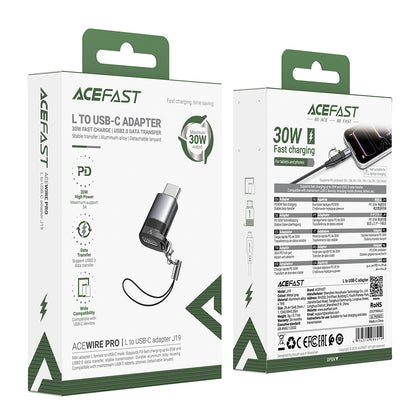 Adaptor Date si Incarcare Lightning - USB-C Acefast J19, Gri