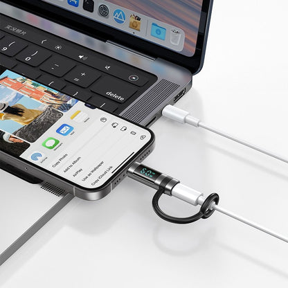 Adaptor Date si Incarcare Lightning - USB-C McDodo OT-0180 Pigeon Display, Negru