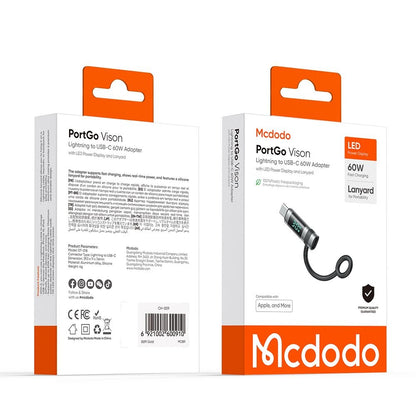 Adaptor Date si Incarcare Lightning - USB-C McDodo OT-0180 Pigeon Display, Negru