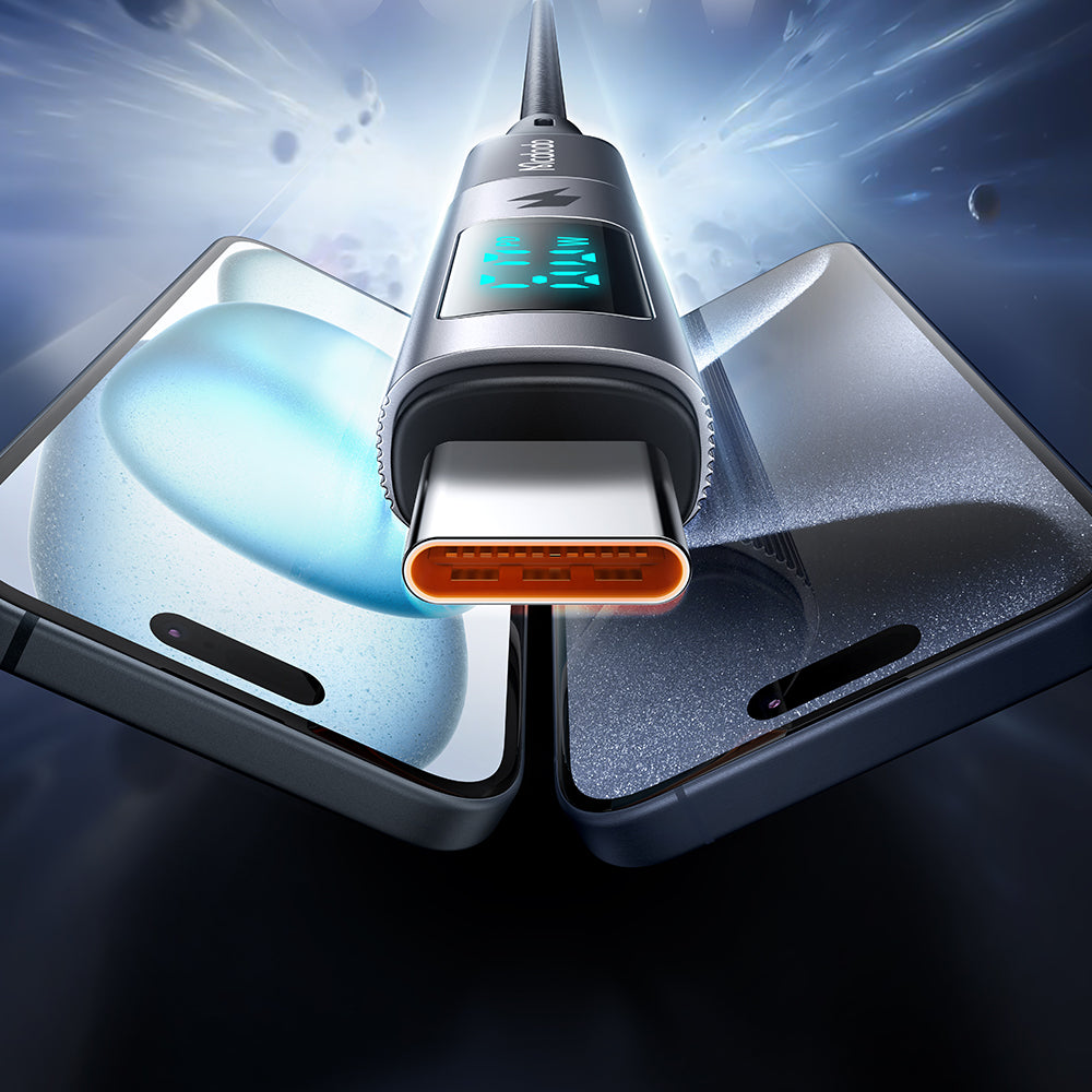 Adaptor Date si Incarcare Lightning - USB-C McDodo OT-5990 Wales Display, Negru