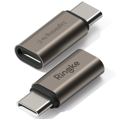 Adaptor Date si Incarcare Lightning - USB-C Ringke, Maro, Set 2 bucati