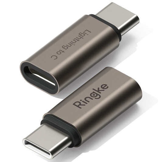 Adaptor Date si Incarcare Lightning - USB-C Ringke, Maro, Set 2 bucati