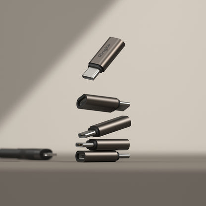 Adaptor Date si Incarcare Lightning - USB-C Ringke, Maro, Set 2 bucati