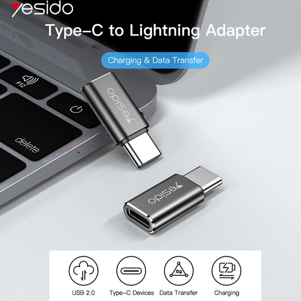 Adaptor Date si Incarcare Lightning - USB-C Yesido GS22, Gri