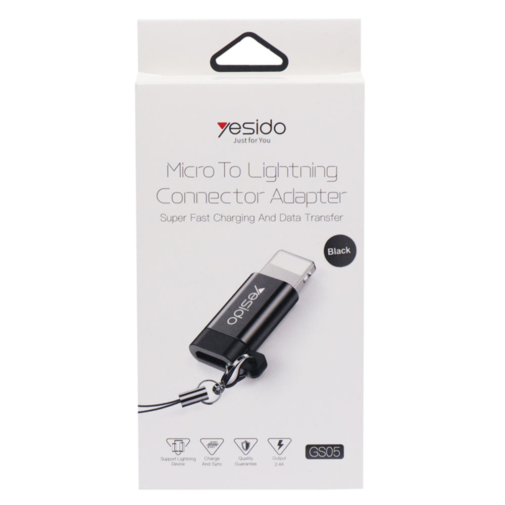 Adaptor Date si Incarcare microUSB - Lightning Yesido GS05, Negru