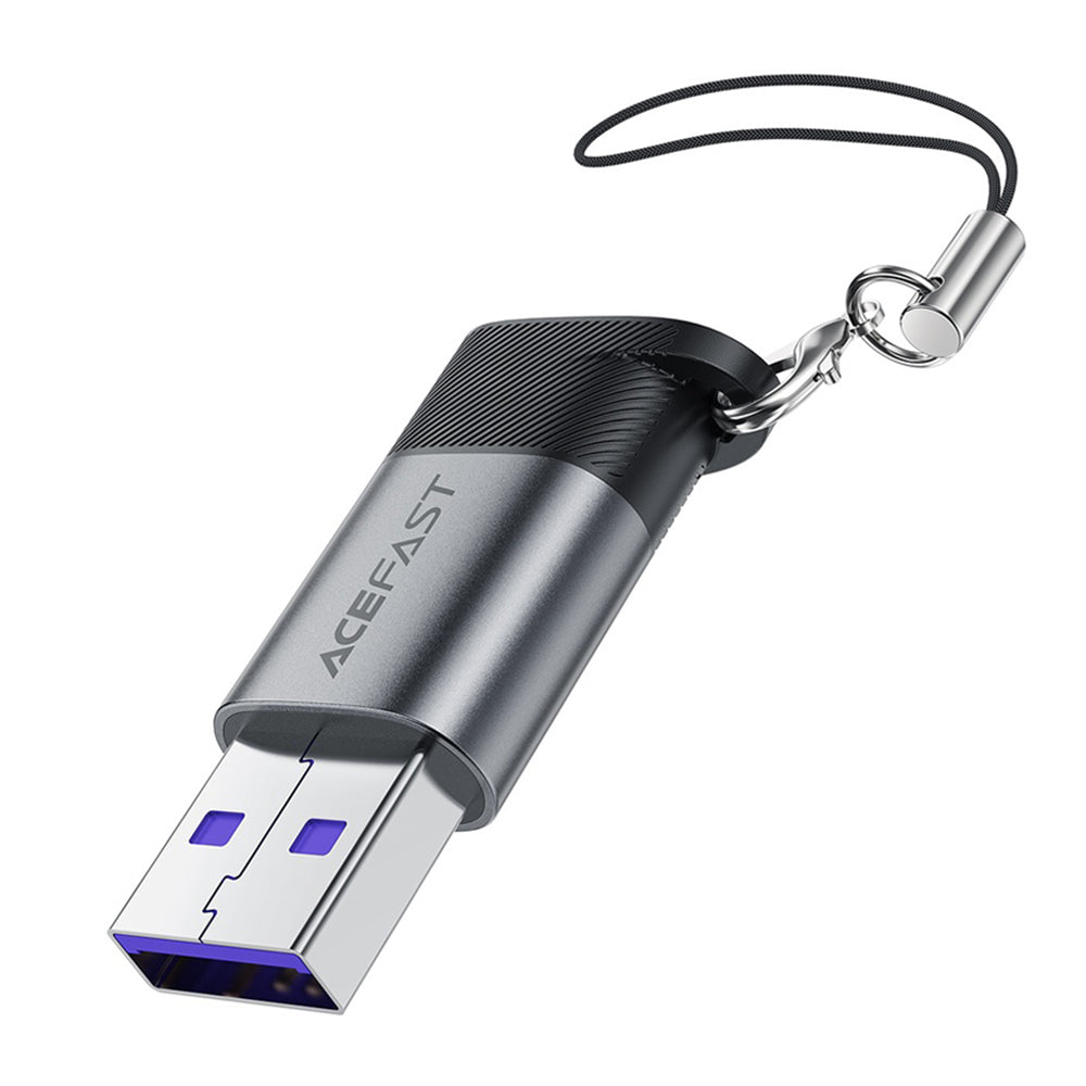 Adaptor Date si Incarcare USB-C - USB-A Acefast J8, Gri