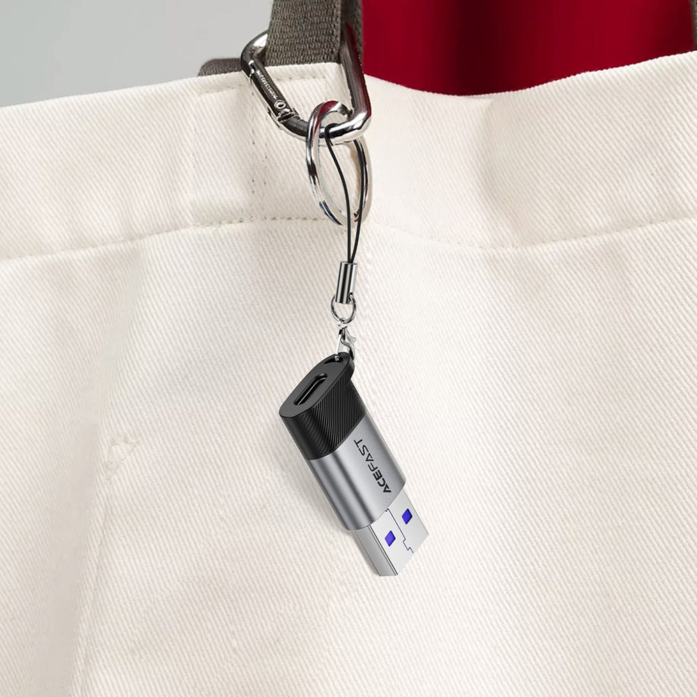 Adaptor Date si Incarcare USB-C - USB-A Acefast J8, Gri