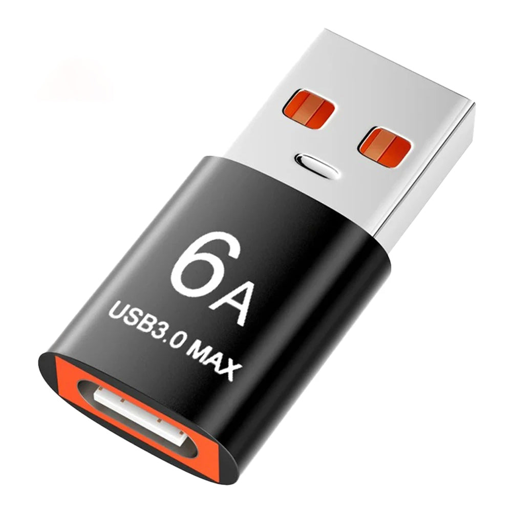 Adaptor Date si Incarcare USB-C - USB-A Techsuit A5 HyperPort, Negru Portocaliu