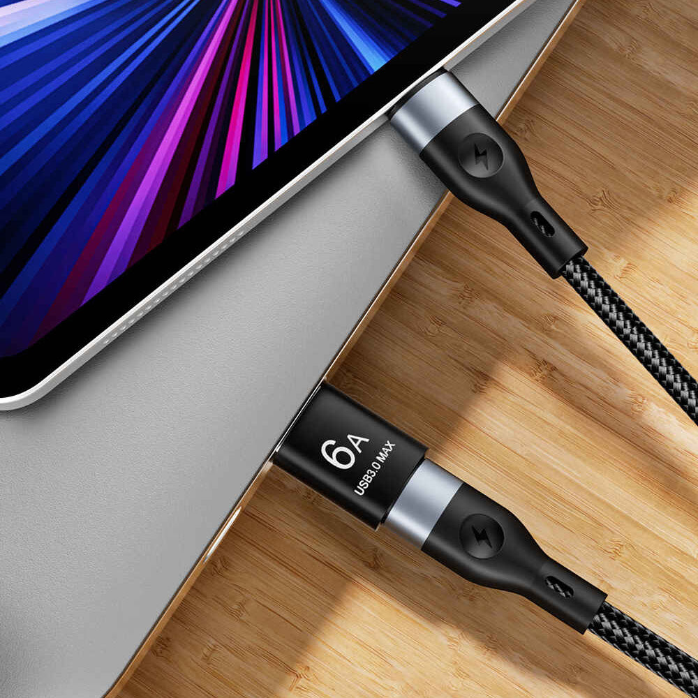 Adaptor Date si Incarcare USB-C - USB-A Techsuit A5 HyperPort, Negru Portocaliu