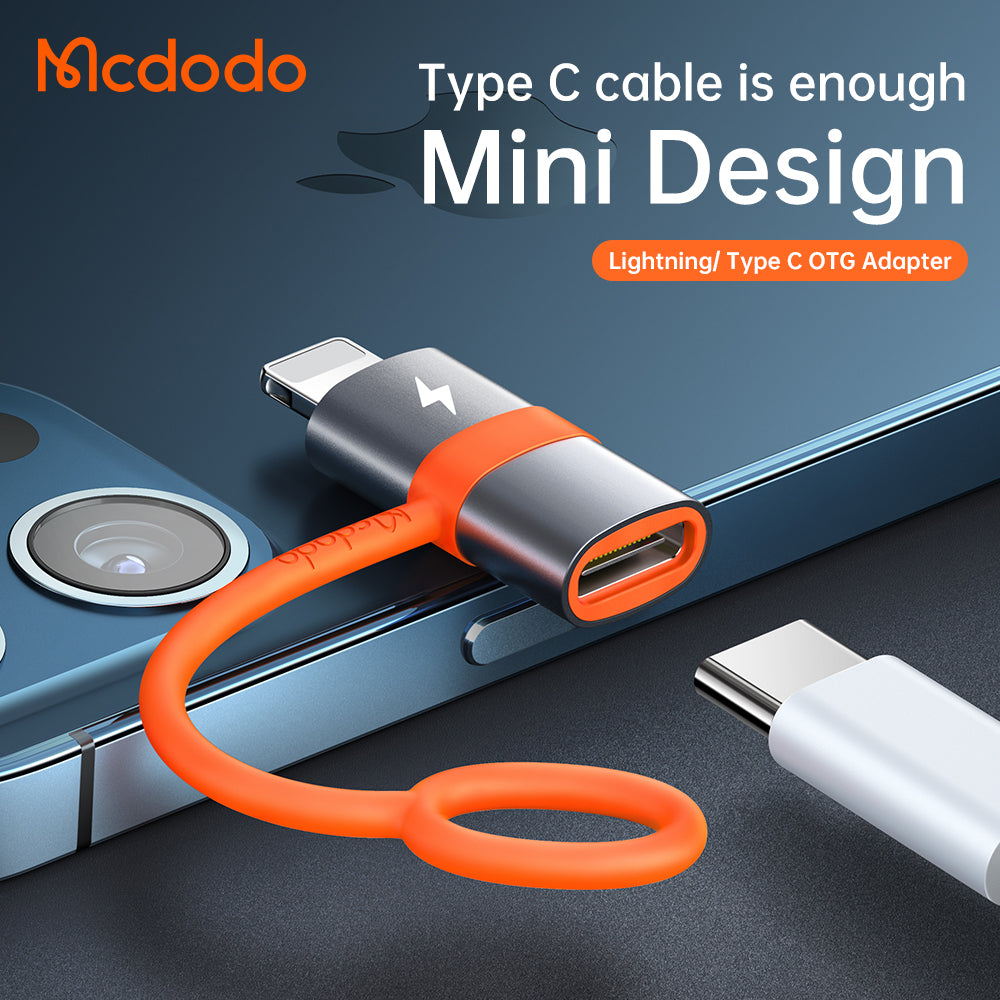 Adaptor Date si Incarcare USB-C - Lightning McDodo OT-0510, Gri