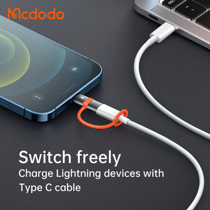 Adaptor Date si Incarcare USB-C - Lightning McDodo OT-0510, Gri